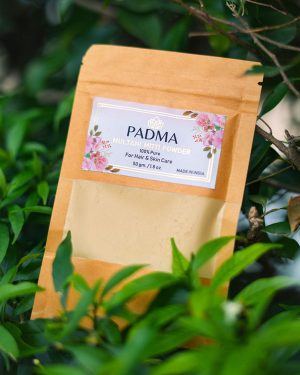 Padma Multani Mitti Powder among leaves image on padma home page