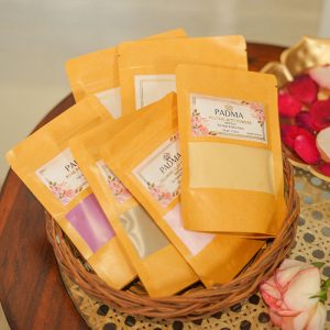 Basket of various Padma skincare powders image on padma gallery page