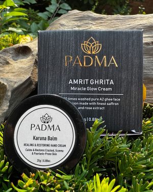 Soothe & Glow Set Amrit Ghrita: Miracle Glow Cream + Karuna Balm – Healing & Restoring Hand Cream